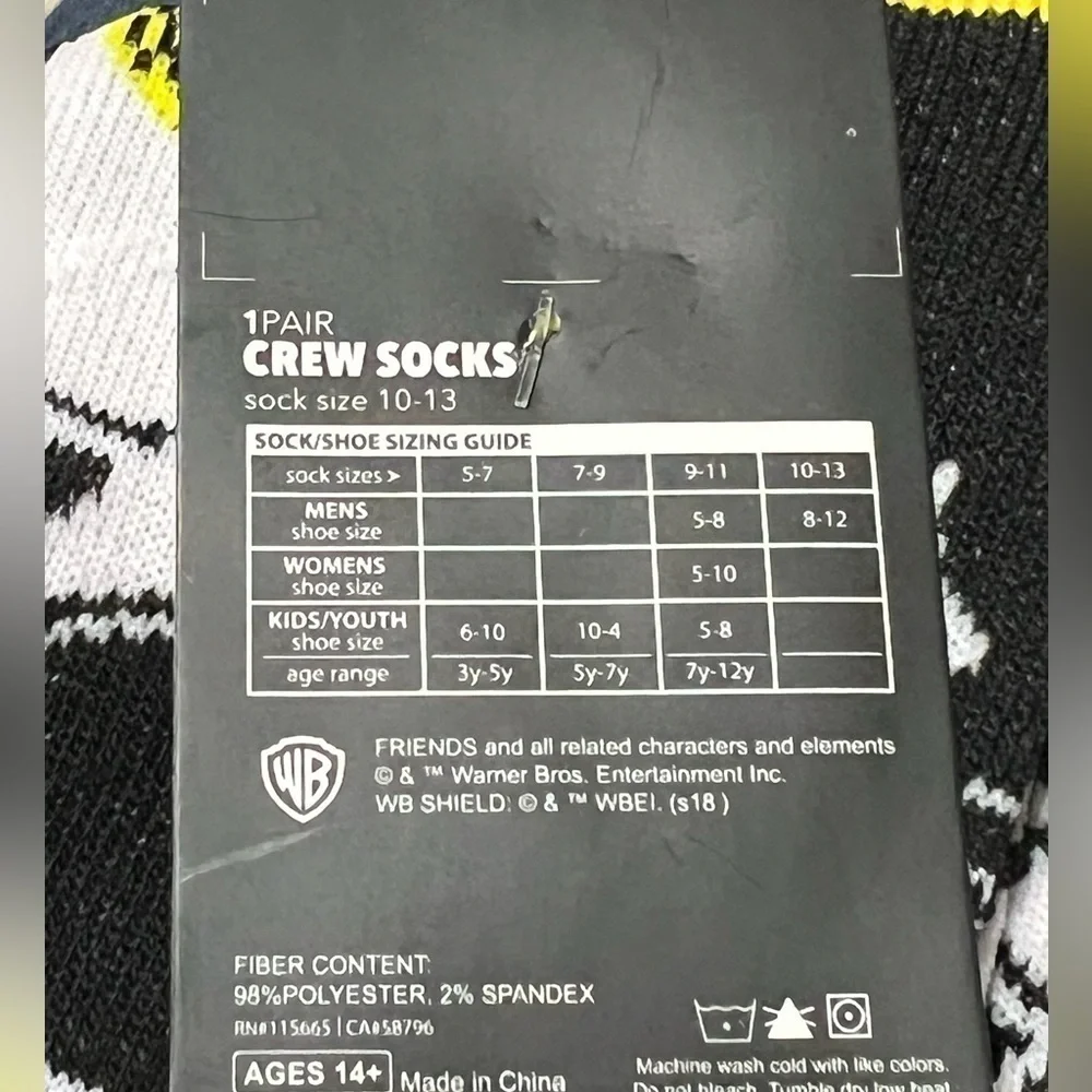 Bioworld Friends Crew Socks (Turkey Head) (Sz 10-13)